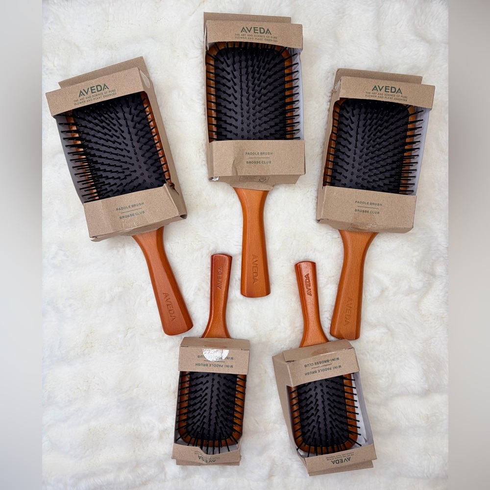 AVEDA Wooden Paddle Brush Set 3 Large 2 Mini
